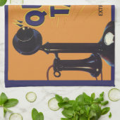 Kunst van oude fruitkratlabel, ouderwetse telefoon theedoek (Gevouwen)