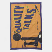 Kunst van oude fruitkratlabel, ouderwetse telefoon theedoek (Verticaal)