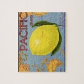 Kunst van oude fruitkratlabel Pacific Citroen Citr Legpuzzel (Verticaal)