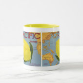 Kunst van oude fruitkratlabel Pacific Citroen Citr Mok (Midden)