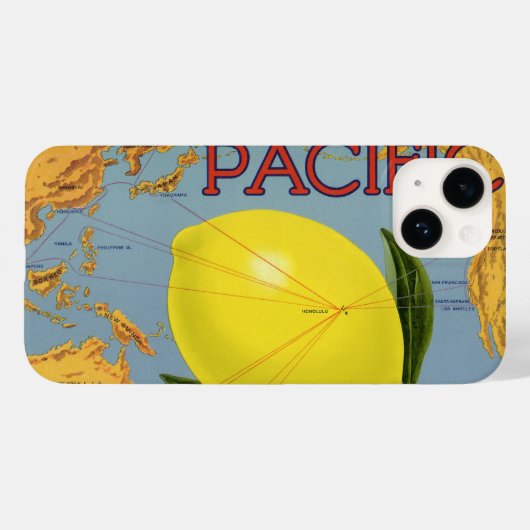 Kunst van oude fruitkratlabel Pacific Citroen Vruc Case-Mate iPhone Case (Achterkant (horizontaal))