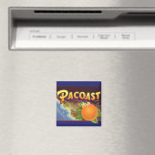 Kunst van oude fruitkratlabel, Pacoast Sinaasappel Magneet (Insitu (Vaatwasser))