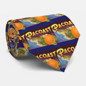 Kunst van oude fruitkratlabel, Pacoast Sinaasappel Stropdas (Opgerold)