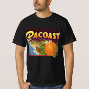 Kunst van oude fruitkratlabel, Pacoast Sinaasappel T-shirt