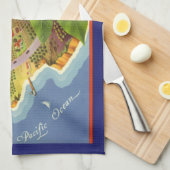 Kunst van oude fruitkratlabel, Pacoast Sinaasappel Theedoek (Quarter Fold)
