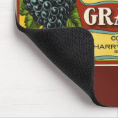 Kunst van oude fruitkratlabel, Seneca Lake-druiven Muismat (Hoek)