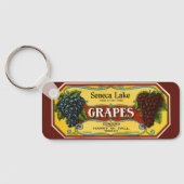 Kunst van oude fruitkratlabel, Seneca Lake Druiven Sleutelhanger (Achterkant)