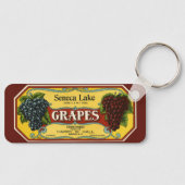 Kunst van oude fruitkratlabel, Seneca Lake Druiven Sleutelhanger (Voorkant)