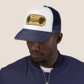 Kunst van oude fruitkratlabel, Seneca Lake-druiven Trucker Pet (In situ)