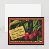 Kunst van oude fruitkratlabel, Thurber-kersen (Voorkant / Achterkant)
