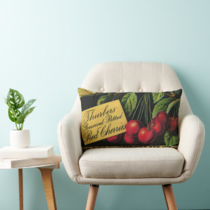 Kunst van oude fruitkratlabel, Thurber-kersen Kussen