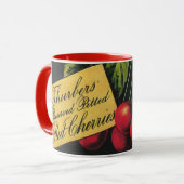Kunst van oude fruitkratlabel, Thurber-kersen Mok (Voorkant links)