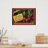 Kunst van oude fruitkratlabel, Thurber-kersen Poster (Keuken)