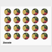 Kunst van oude fruitkratlabel, Thurber-kersen Ronde Sticker (Vel)