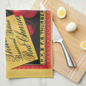 Kunst van oude fruitkratlabel, Thurber-kersen Theedoek (Quarter Fold)
