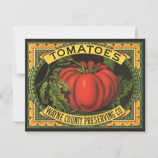 Kunst van oude fruitkratlabel, Wayne Co Tomaten (Voorkant)