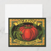 Kunst van oude fruitkratlabel, Wayne Co Tomaten (Voorkant / Achterkant)