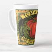 Kunst van oude fruitkratlabel, Wayne Co Tomaten Latte Mok (Linkerhoek)