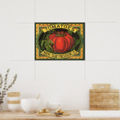 Kunst van oude fruitkratlabel, Wayne Co Tomaten Poster (Keuken)
