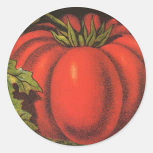 Kunst van oude fruitkratlabel, Wayne Co Tomaten Ronde Sticker