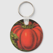 Kunst van oude fruitkratlabel, Wayne Co Tomaten Sleutelhanger (Achterkant)