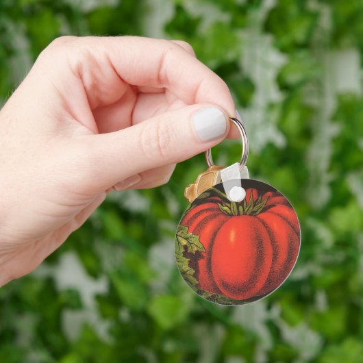 Kunst van oude fruitkratlabel, Wayne Co Tomaten Sleutelhanger (Hand)