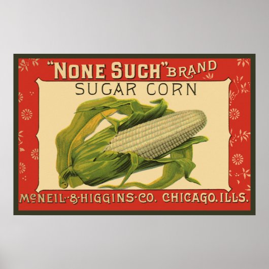 Kunst van oude groente-etiketten, None Such Sugar Poster (Voorkant)