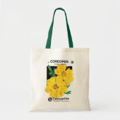 Kunst van oude zaadpakketten, gele Coreopsis-bloem Tote Bag (Voorkant)