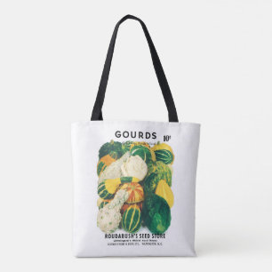 Kunst van oude zaadpakketten, gemengde pompoenen tote bag