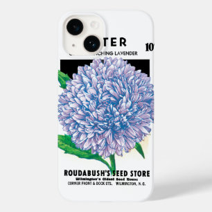 Kunst van oude zaadpakketten, paarse Aster-bloemen Case-Mate iPhone 14 Hoesje