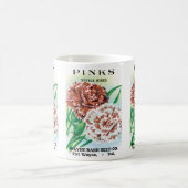 Kunst van oude zaadpakketten, Pinks Anjers Bloemen Koffiemok (Center)