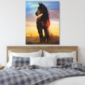 Kunst van paardencanvas canvas afdruk (Insitu (Slaapkamer))
