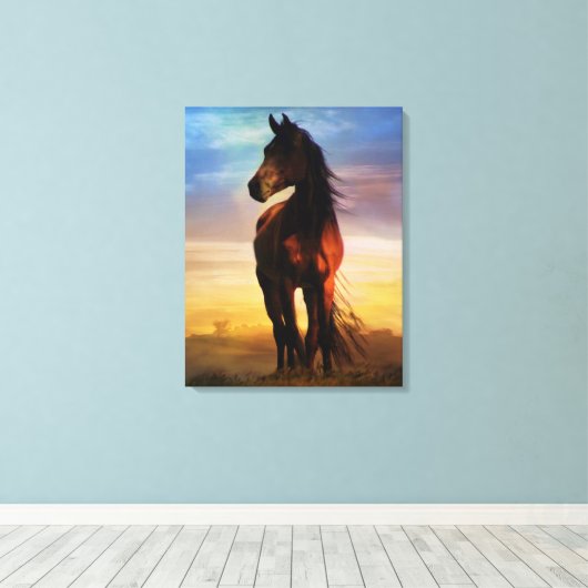 Kunst van paardencanvas canvas afdruk (Insitu (Houten vloer))