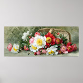 Kunst van Paul-De-Longpre, mooie Rozen en volken Poster (Voorkant)