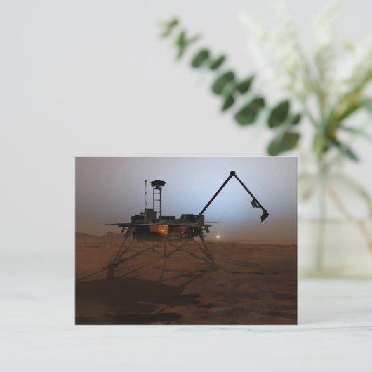 Kunst van Phoenix Mars Lander in Twilight Briefkaart (Staand voorkant)