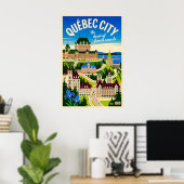 Kunst van retro-reisposter van Québec City Canada Poster (Thuiskantoor)