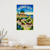 Kunst van retro-reisposter van Québec City Canada Poster (Keuken)