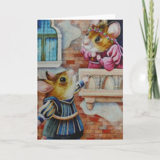 Kunst van Romeo & Juliet Field Mice Waterverf Kaart (Voorkant)
