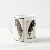  kunst van Springer Spaniel Koffiemok (Voorkant links)