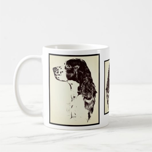  kunst van Springer Spaniel Koffiemok (Links)