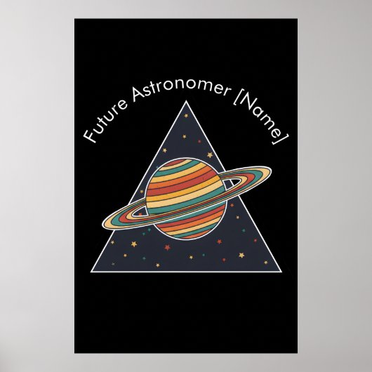 Kunst van toekomstige astronoom Retro Saturnus - A Poster (Voorkant)