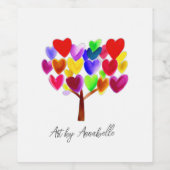 Kunst van uw kind omdraaien of in een tekening tek wijn etiket (Enkel label)