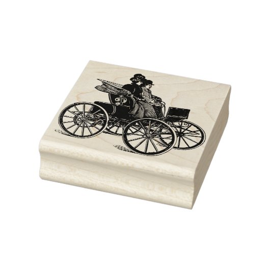 Kunst van Victorian man vrouw Koets Wagon 1800s Rubberstempel (Stempel)