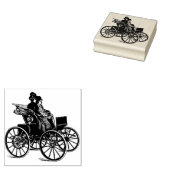 Kunst van Victorian man vrouw Koets Wagon 1800s Rubberstempel (Gestempeld)