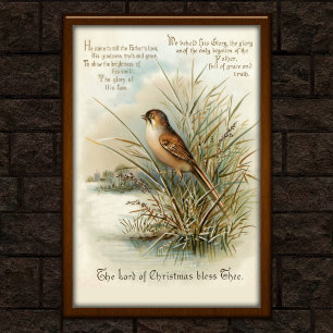 Kunst van vintage 1908 kerstkaart poster