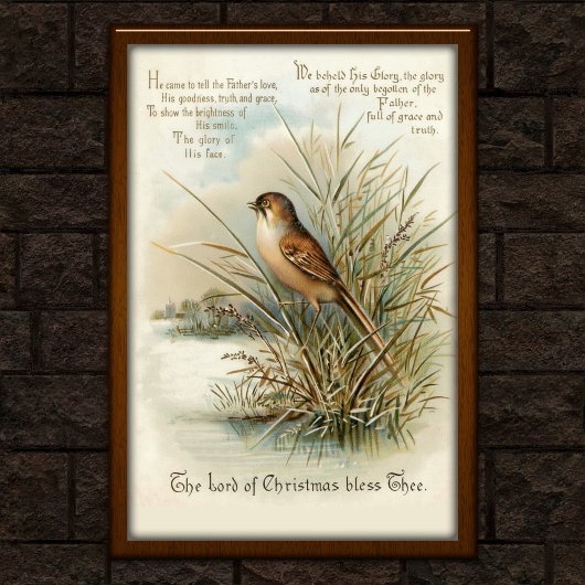 Kunst van vintage 1908 kerstkaart poster