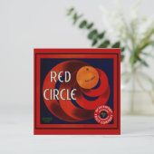 Kunst van vintage fruitkistlabel Rode Cirkel Sinaa Kaart (Staand voorkant)