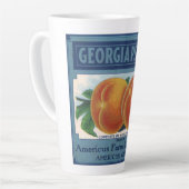 Kunst van vintage fruitkratlabel, Georgia Perziken Latte Mok (Linkerhoek)