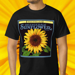 Kunst van vintage fruitkratlabel Orangedale Sunflo T-shirt