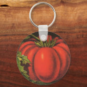 Kunst van vintage fruitkratlabel, Wayne Co Tomaten Sleutelhanger (Voorkant)